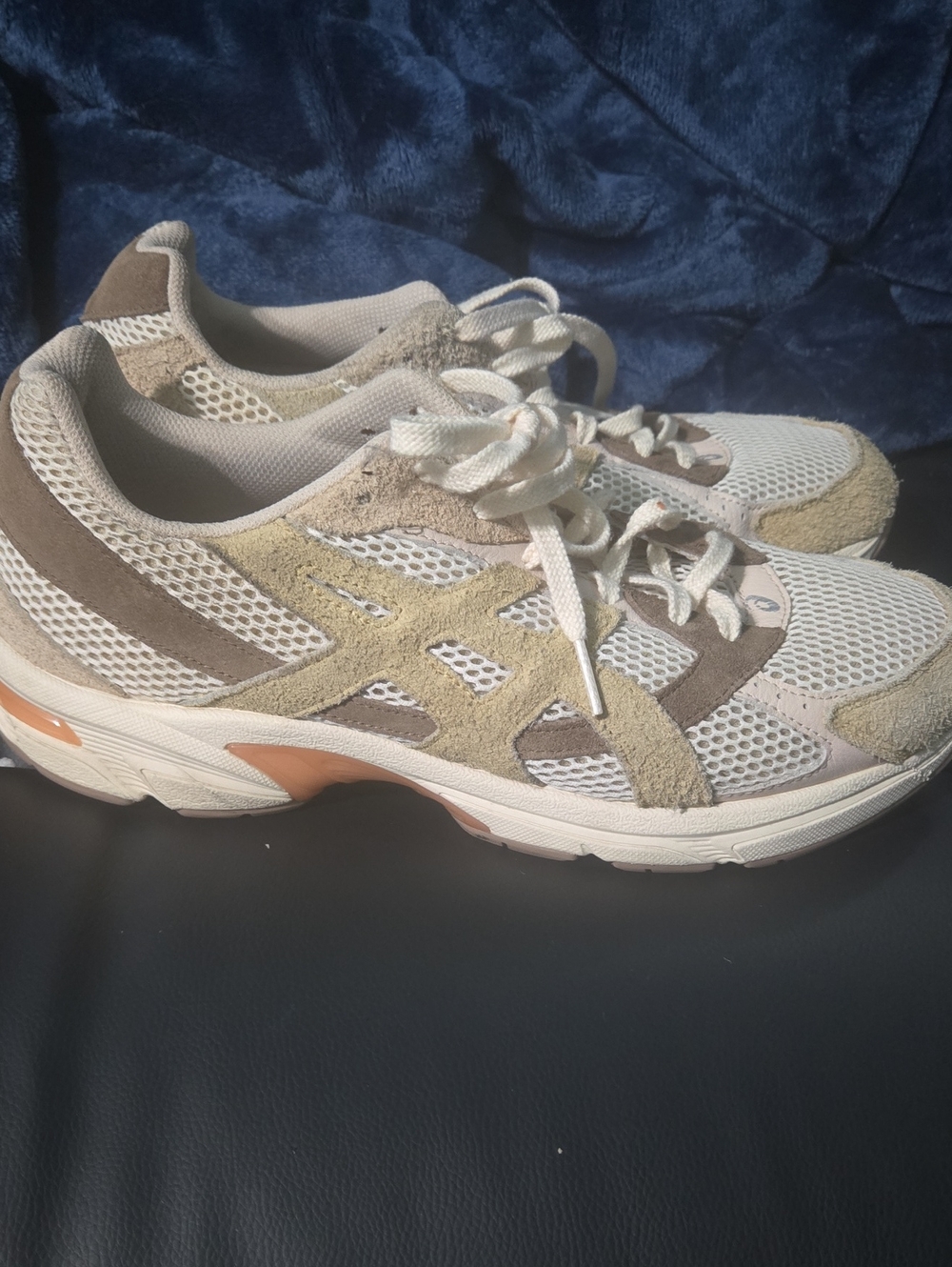 Men's Neutral Mesh Lace-Up Sneakers in Beige